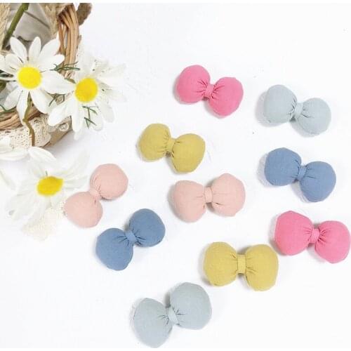 4.2*7cm 10pcs/lot pp cotton bow DIY Tie Shaped Appliques Satin Ribbon Bow Appliques Craft DIY Decoration
