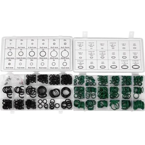 495PCS 36 Sizes O-ring Kit Black&Green Metric O ring Seals Rubber O ring Gaskets oil resistance 270pcs + 225pcs