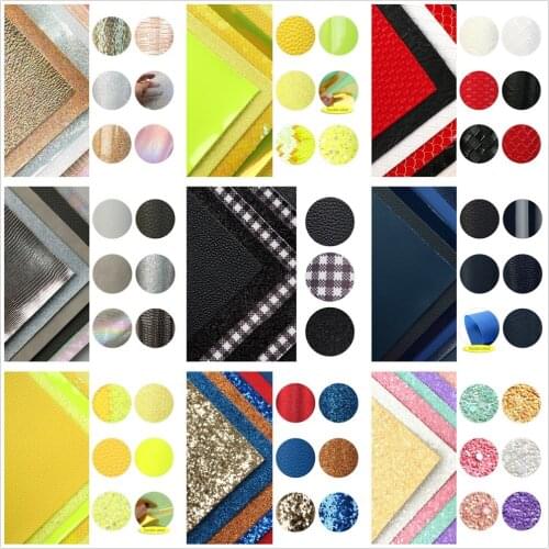 David accessories 7Pieces/set 20*33cm Bump Dot Texture Synthetic Leather Patchwork Hair Bow Handbag DIY,1Yc6480