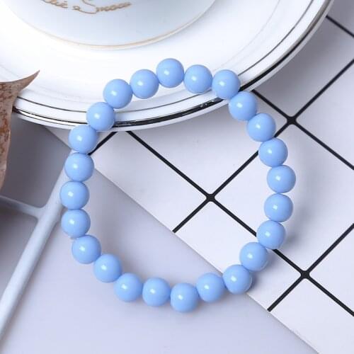 8 mm Fashion Acrylic Beads Bracelet For Kids Boys Girls Charm Elastic Children Bangles Jewelry Accessories Gifts