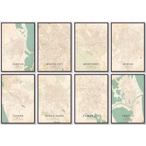 Cancun Mexico City Diamond Painting Cross Stitch 5D Full Drill City Map Landscape Diamond Embroidery Art Home Wall Decor