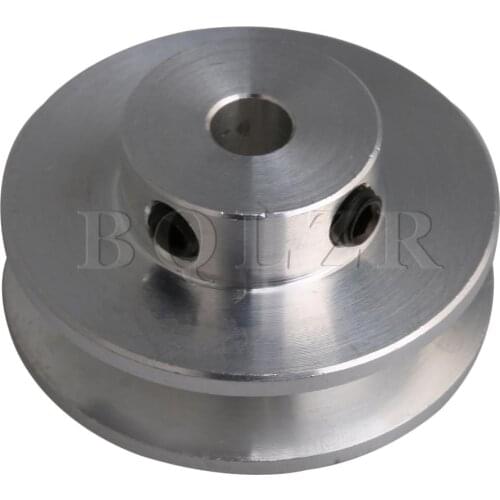 BQLZR 31x15x5MM Silver Aluminum Alloy Single Groove 5MM Fixed Bore Pulley for Motor Shaft 3-5MM PU Round Belt
