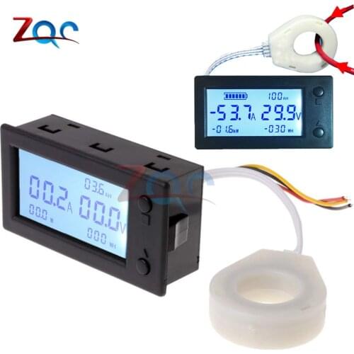DC 300V 100A 200A 400A Digital Voltmeter Ammeter Battery Capacity Coulometer Power Electric Energy Watt Timer Hall Coulomb Meter