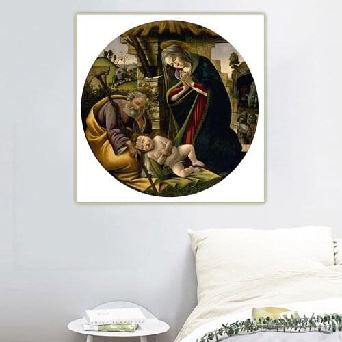 Citon Sandro Botticelli《The Adoration of the Christ Child》Canvas Oil Painting Art Picture Wall Background Decor Home Decoration