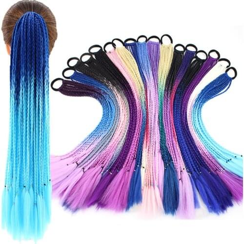 Kid Elastic Ponytail Hair Band Rubber Band Hair Accessories Kids Kanekalon Headband Girls Twist Braid Rope Headdress Child Gift
