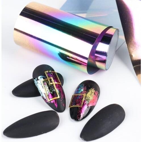 Holographic Nail Art Foil Aurora Mirror Starry Transfer Paper Shimmer Sticker For Manicure DIY Nail Decorations Foils NF1807