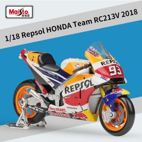 Maisto 1:18 MOTO GP Honda Yamaha Ducati Team Alloy Diorama Motorcycle Racing Car Model Collection Miniature Carros Toys