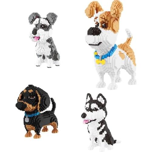 BALODY Pet Dog Series 1000+pcs Small Diamond Building Blocks Pet Dog Series Suitable Adult Children Leisure Educational Toy Gift