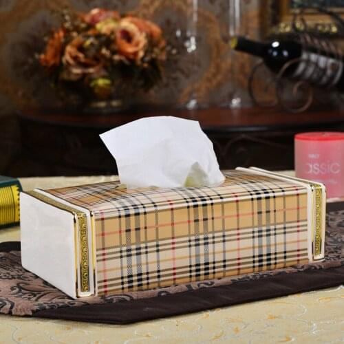 Bathroom Ceramic European Style Square RemovableTissue Box Organizer Holder For Office Home Living Room Luxury Paper Rack