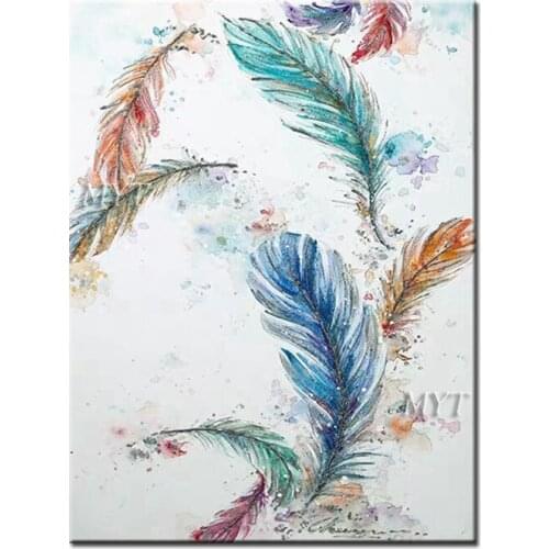 Colorful Feathers Abstract Oil Painting On Canvas Handpainted Very Beautiful Modern Paintings Wall Art Home Decor Picture