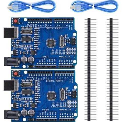 UNO R3 ATmega328P CH340 Development Board Compatible Arduino UNO R3 Arduino IDE Develope Kit Microcontroller with USB Cable