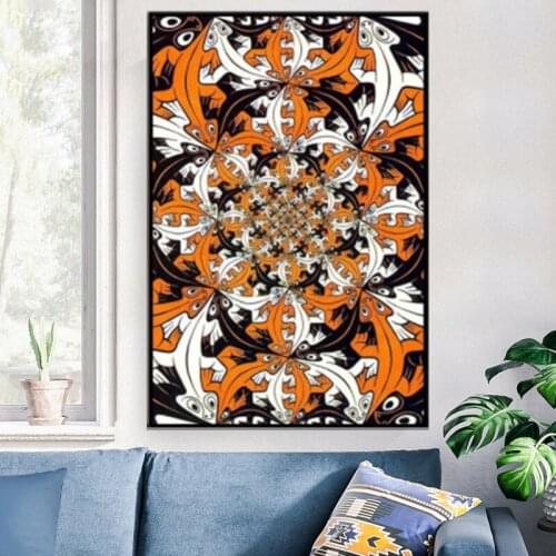 SMALLER AND SMALLER ESCHER 1956 Home Decor Nordic Canvas Painting Wall Art Posters and Prints Decor for Bedroom Dorm Room