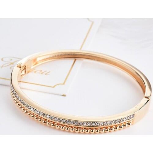 Fashion Woman Crystal Cuff Bracelet Rhinestone Alloy Open Wrap Bangle Wristbands Girls Jewelry Bridal Wedding Accessories Gift