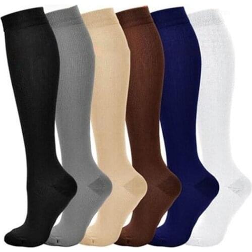 Men Solid Color Sock Sports Cycling Socks Cotton Knee High Socks Quick Drying Professional Football Running Long Sock
