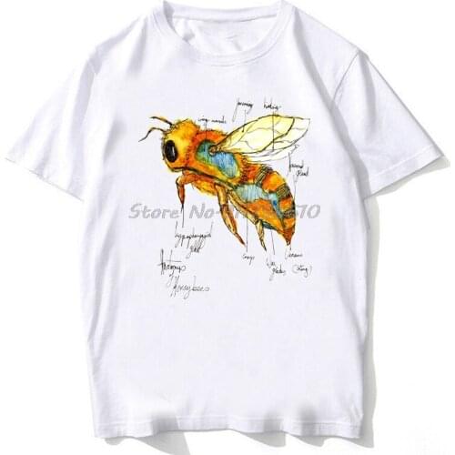 New Harajuku Anatomy Of Bee Funny Print T-Shirt Summer Fashion Men t-shirt Funny Honey Design Man Tops High Quality Casual Tees
