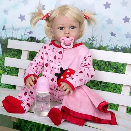 55cm 2020 New Silicone Girl Simulation Doll Novelty Cute Rebirth Doll Baby Birthday Gift Hobby Collection Dolls for Girls