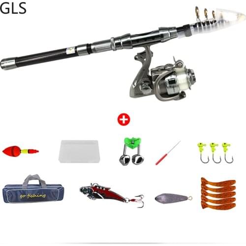 Original Fishing Rod Combos with Telescopic Fishing Pole Spinning Reels Fishing Carrier Bag Lure line Sets For Travel Fishing