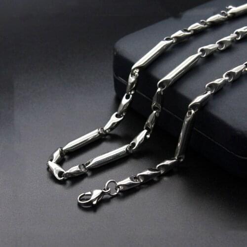 Fashion men and women models titanium steel stainless steel necklace round melon seeds combination chain jewelry hot sale