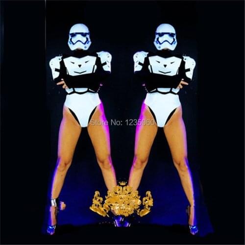 Gifts for the new year Armor With Led Luminous Mask Stage Performance Ballroom Costume Halloween Christmas Cospaly Party Clothes