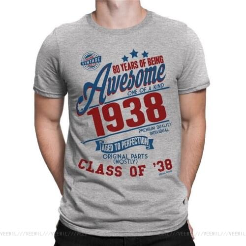 80 Years Of Being AWESOME Mens 80th T Shirt Class Of 1938 Birthday Gift Retro Cool Casual Street T-Shirt Men Unisex New Fashion