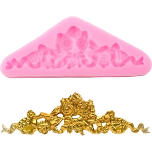 Baroque Scroll Relief Silicone Mold Cupcake Topper Fondant DIY Party Cake Decorating Tools Candy Chocolate Gumpaste Moulds