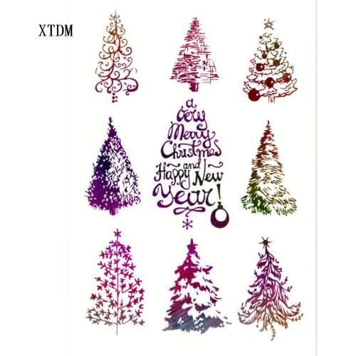 Hot sale christmas tree Transparent Clear Stamps / Silicone Seals Roller Stamp for DIY scrapbooking photo album/Card Making