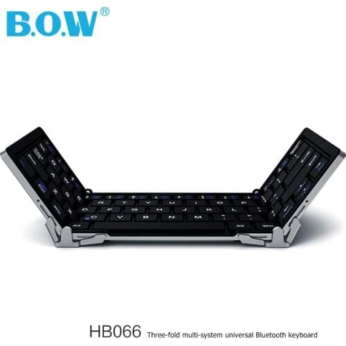 BOW HB066 Three-fold Foldable Multi-system Universal Portable Bluetooth 3.0 keyboard