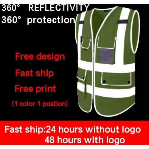 Multi pocket Reflective Vest Riding Traffic Vest Safety Railway Coal Miners Uniform Construction Vest Breathable Reflective Vest