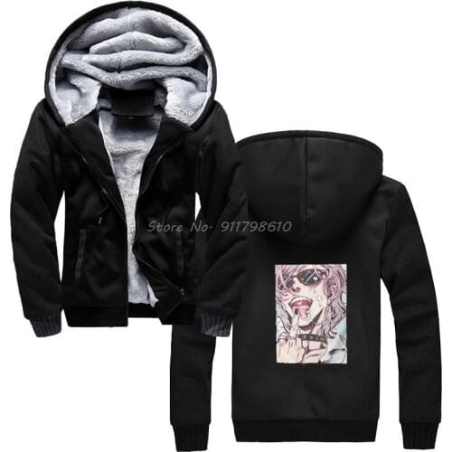 Yarichin B Club Yaoi Anime Stickers Essential hoodie Casual Anime Men Hooded Winter thickening Keep warm Sweatshirt Streetwear
