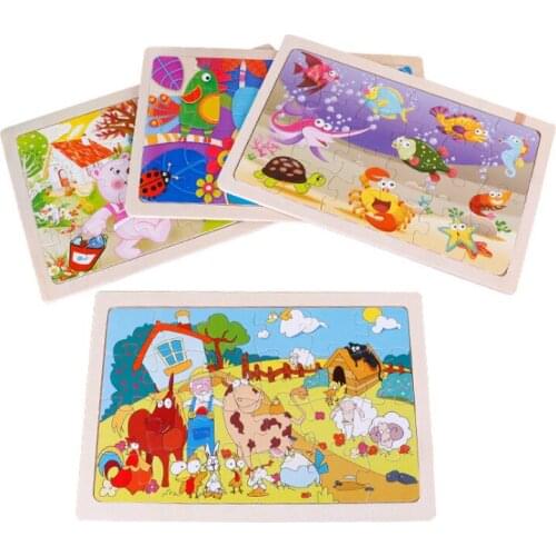 Homeschool supplies educational Jigsaw Puzzles Animal Undersea World Children Toys Wooden Puzzles for Kids Toddler Toys