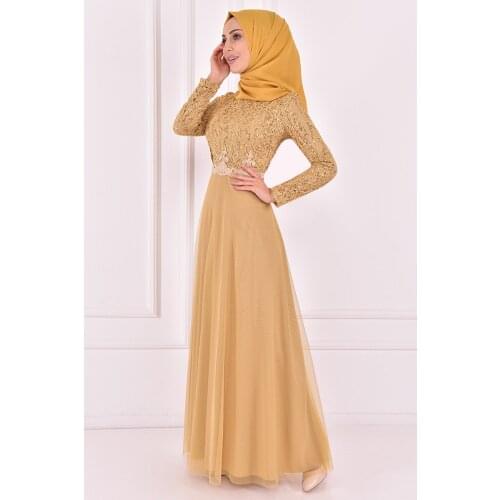 Tül Abiye Gold ASM2205