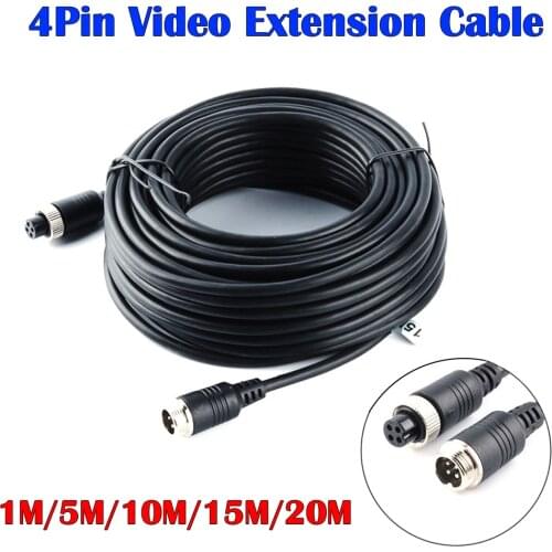 NEOCoolcam 1M/5M/10M/15M/20M Waterproof AV Video Power Extension Cable With 4pin Connectors For Car Monitor to CCTV Camera