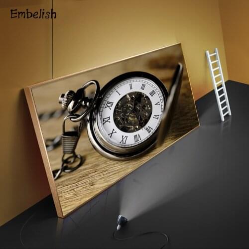 Embelish 1 Pieces Fashion Vintage Pocket Watch Modern Home Decor Wall Art Pictures For Living Room HD Print Canvas Paintings