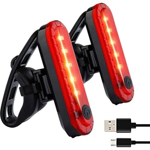 Waterproof Bicycle Light Led Taillight Rear Tail Safety Warning Cycling Reflective Light Rechargeable Bike Lamp #T2P