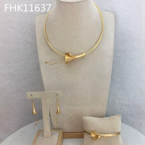 Yuminglai Jewelry Morning Glory Flower Fashion Necklace Earrings and Bracelet Jewelry Sets for Women FHK11637