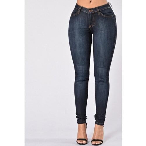 High Quality Fashion Women High Waist Elastic Skinny Jeans Sliming Fit Washed Denim Cowboy Streetwear Long Pencil Pants Trousers