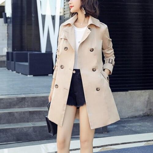Women Trench 2021 New spring Casual Trench Coat with sashes oversize double breasted Vintage Cloak Overcoats Windbreaker