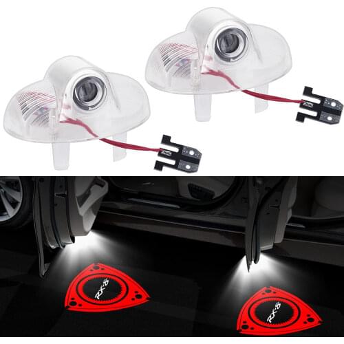 2-4 pcs RX-8 Logo Car Door Welcome Ligh For Mazda RX8 Emblem Shadow Ghost Entrance Step Projector Courtesy Lights Accessories