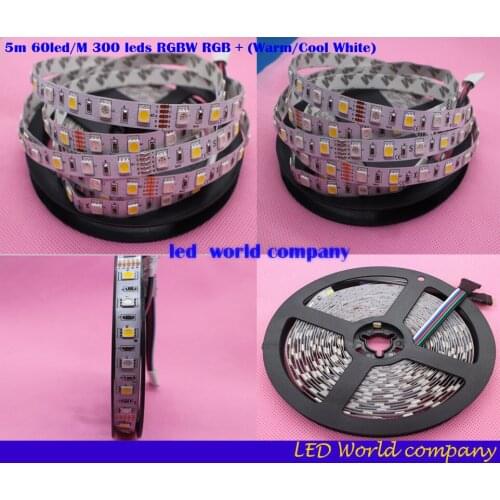 5m 60led/M 300 leds SMD 5050 Mixed Color RGBW RGB + (Warm/Cool White) RGBWW RGBCW LED Strip 5pin DC12V IP30/IP65/IP67