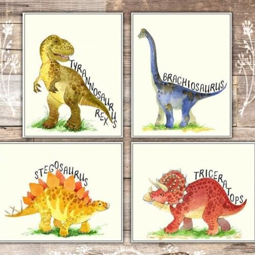 5D Diamond Painting Cartoon Dinosaur Simple Cute Cross Stitch Kits Picture Diamond Embroidery Full Diamond Mosaic Home Decor