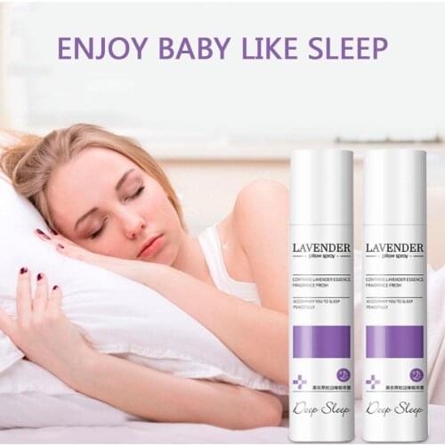 80ML Best Aromatherapy Calm Deep Sleep Mist Pillow with Therapy Lavender Spray Oils Essential Lavender Sleep Spray Insomnia I8W6