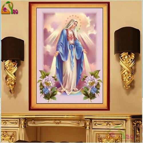 5D Diy Diamond Painting Christian Jesus Virgin Mary Wall Art Diamond Embroidery Full Drill Cross Stitch Rhinestones Mosaic Decor