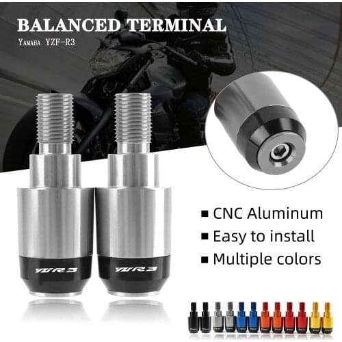 For Yamaha YZF-R3 YZFR3 YZF R3 CNC Aluminum Motorbike Accessories End Plug Slider Motorcycle Handlebar Grips Ends Caps Cover