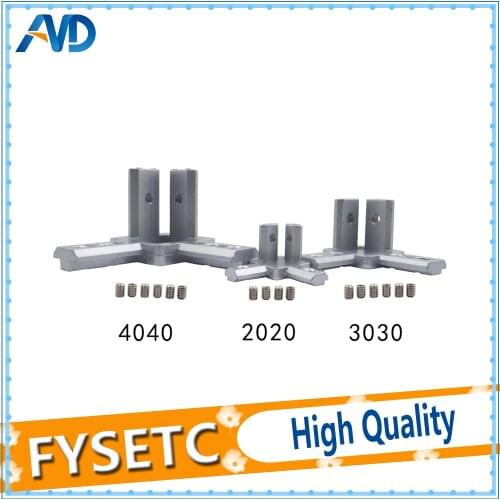 1PC New 3D printer 2020 3030 4040 T Slot Aluminum Profile 3-way 90 deg inside corner bracket Interior Connector f/ Alu-profile