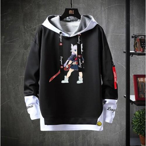 Anime Akame ga KILL! Hooded Teenagers Costume cartoon Unisex Fake Two-Piece Hoodies Sweatshirt Casual jacket coat