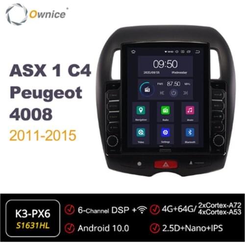 Ownice Octa 8Core Android 10.0 Car Radio forMitsubishi ASX 1 C4 ForPeugeot 4008 2011 - 2015 GPS 2 Din Auto Stereo Player
