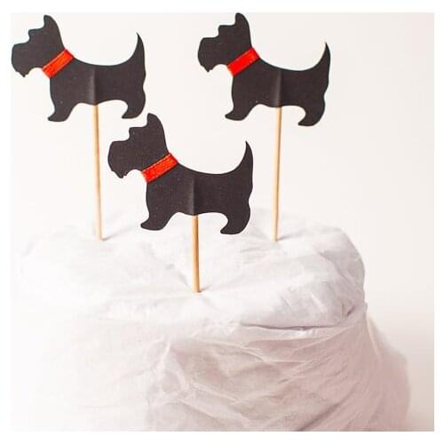 Glitter Sweet Scottie Cupcake Toppers custom dog breed wedding pet Birthdays baby shower Party treat food picks photo booth prop