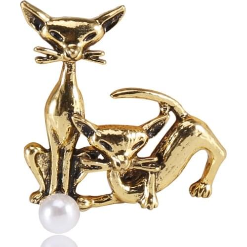 European and American wind restoring ancient ways alloy cat brooches joker fashion clothing accessories brooch pin spot