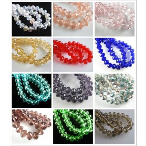 100Pcs 6x4mm Crystal Faceted Rondelle Glass Beads Loose Spacer Bead DIY Findings