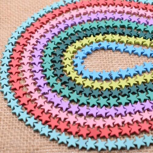 6mm Five-pointed Star Rubber Matte Natural Hematite Stone Spacer Loose Beads For Jewelry Making Diy bracelets Findings wholesale